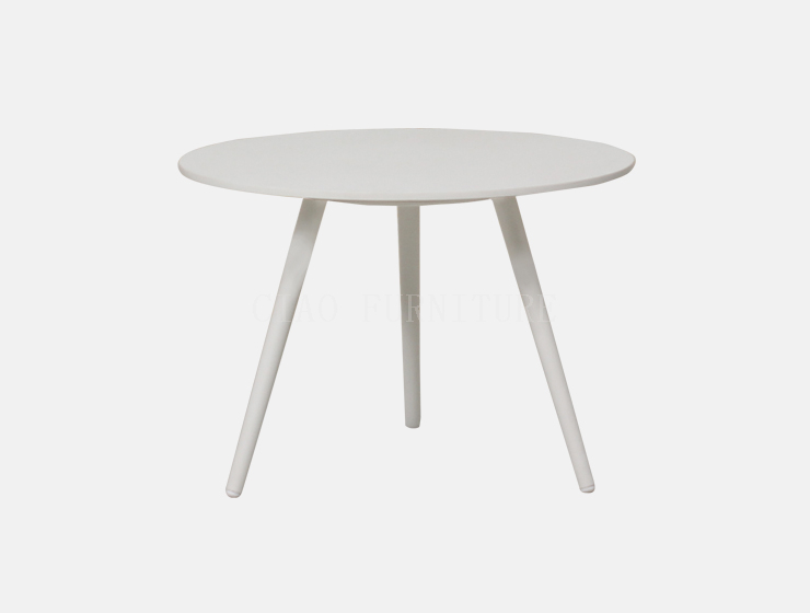 runder Outdoor-Tisch aus Aluminium in Weiß