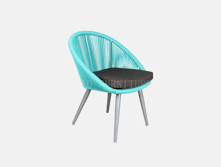 Seilblauer minimalistischer Resort-Stuhl für den Außenbereich