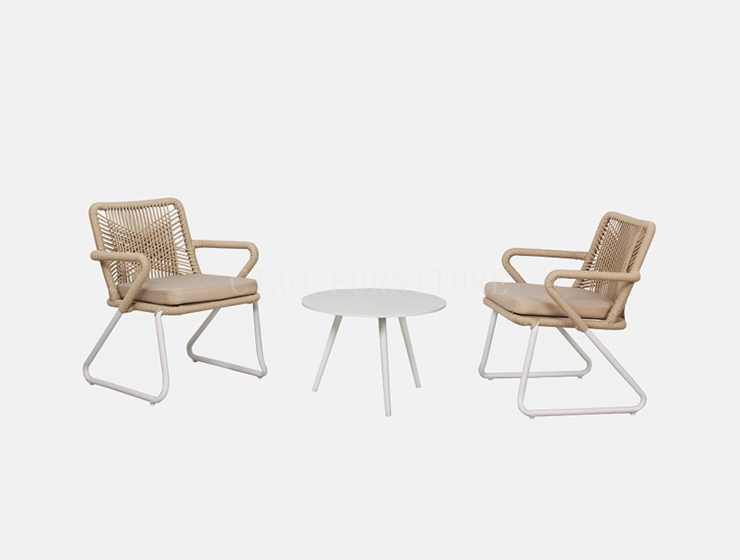 Seilgeflecht Beige Hotel Outdoor-Stuhl