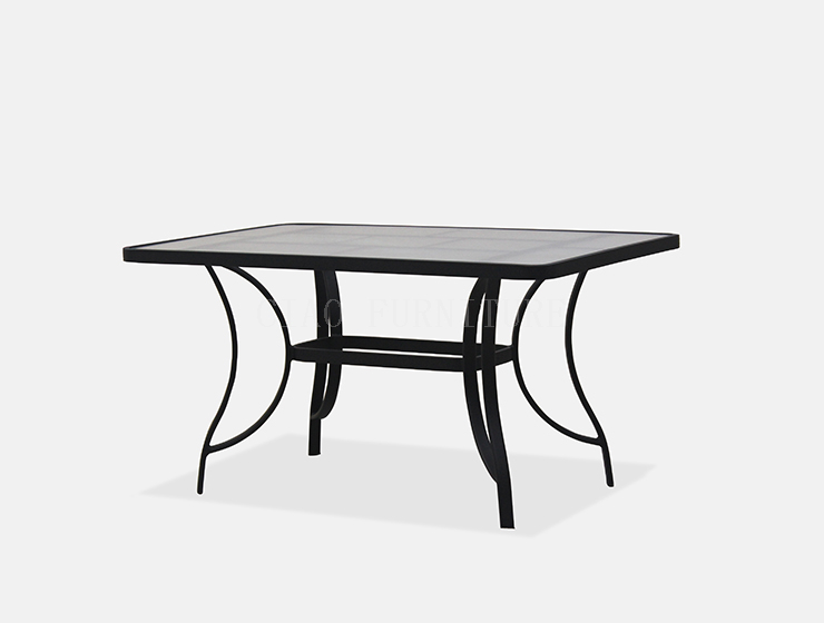 quadratischer schmaler Outdoor-Stehtisch aus Aluminium